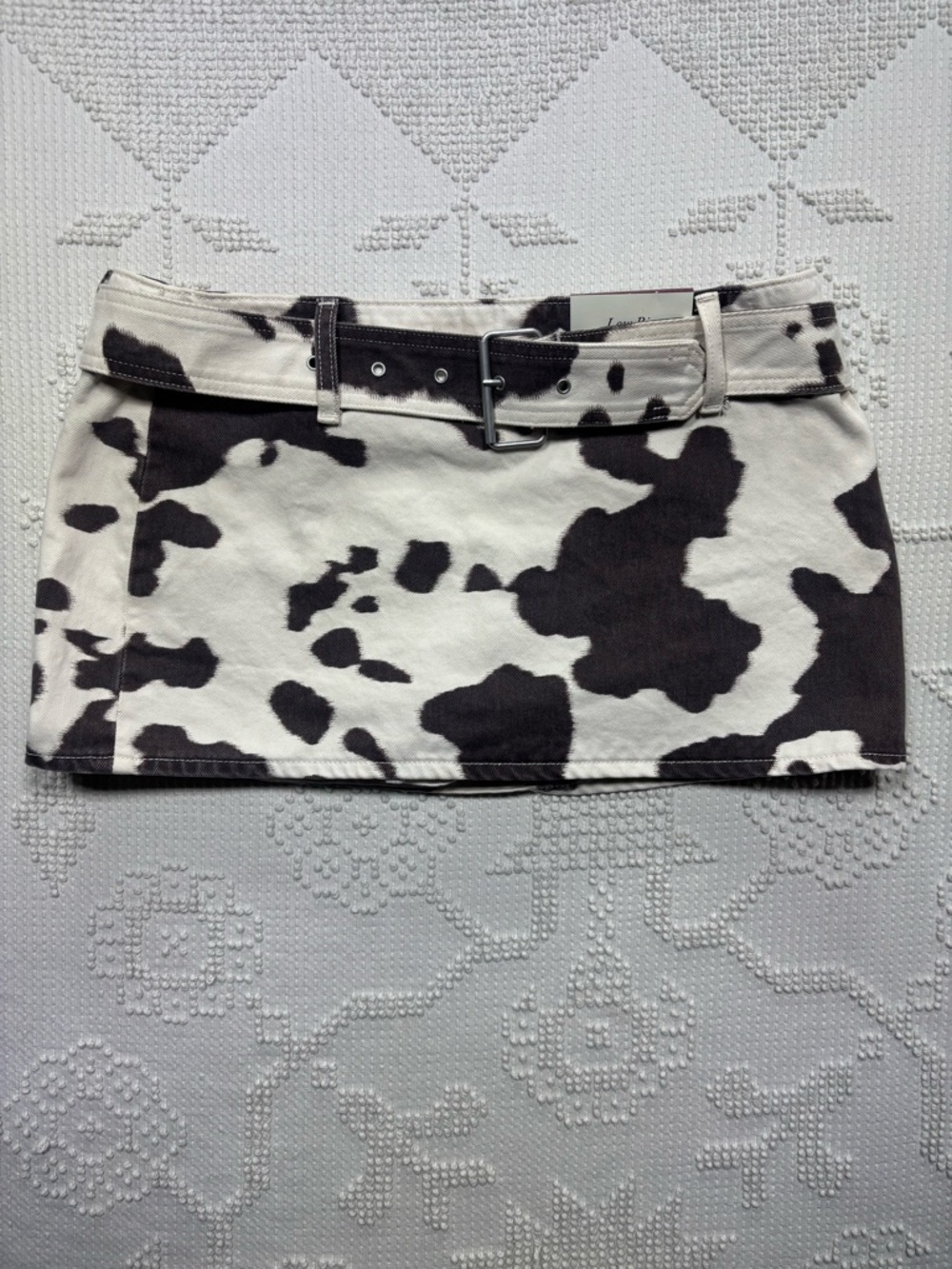 Abercrombie & Fitch Black and White Cow Print Mini Skirt nwt